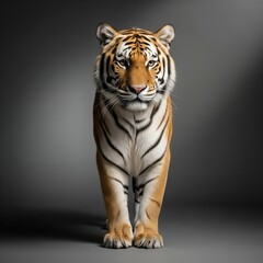 Majestic Tiger Portrait, Powerful Wild Cat, Orange and Black Stripes, Studio Shot, Wildlife Photography, Big Cat Image, Endangered Species, Nature Photography, Animal Portrait, Wild Animal, Preda