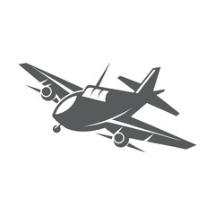 Modern airplane silhouette vector illustration for travel, aviation, airline, delivery, shipping, and transportation projects. Perfect for logo, poster, sticker, and travel agency branding designs