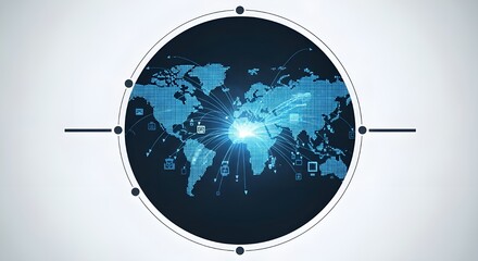 Abstract Futuristic User Interface Featuring a Central Glowing Circle


