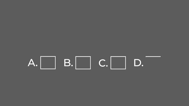 Quiz answer choice select animation clean uI element 4K UHD with a b c d.