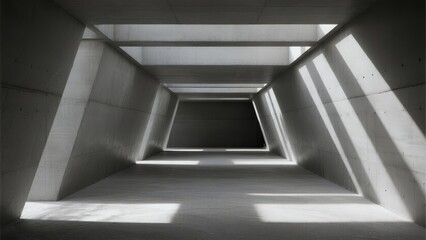 Concrete Tunnel with Natural Light Streaming In