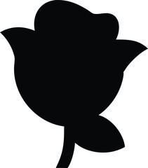 a detailed vector design of a rose silhouette using adobe illustrator