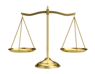 Golden Justice Scales Symbolizing Fairness, Law, and Legal Judgement on Dark Background