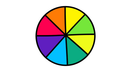 Obraz premium Vivid Color Wheel Graphic with Eight Slices Against White