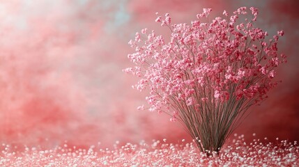 Beautiful delicate pink flowers on soft background perfect for wedding love and celebration