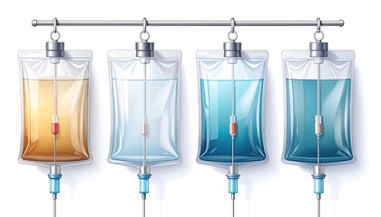 IV bags with different fluids
