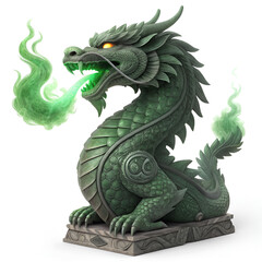 dragon statue isolated on white