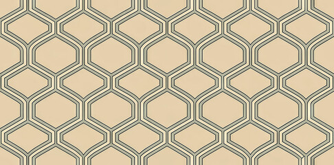 Abstract Geometric Pattern with Interlocking Shapes in Muted Colors for Textile Design