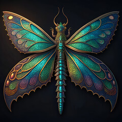 butterfly on black background