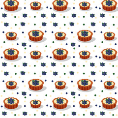 pola mulus dengan kue bluberries