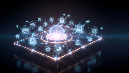 AI Ecosystem Platform Intelligent Marketplace Orchestration Glowing Ecosystem Connections Enterprise Agent Collaboration Network