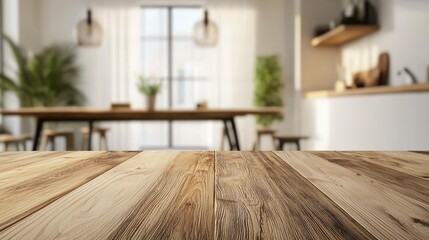 Modern kitchen wooden table top