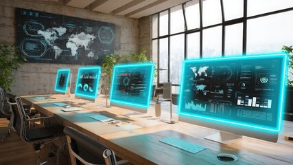 High-Tech Office Desk - Powered by Adobe