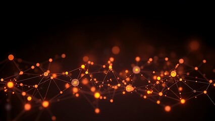Abstract data visualization with glowing nodes, illustrating connectivity on a dark gradient background.