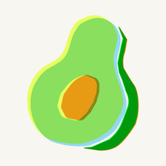 Avocado Risograph Illustration