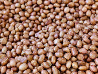 fried salted peanut close up