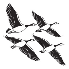 Obraz premium A Flock of Geese Flying