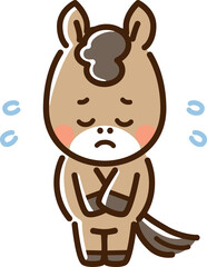 申し訳なさそうにお辞儀をする馬
