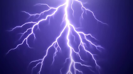 Lightning strikes in a dark purple sky
