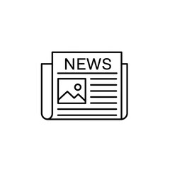 "Newspaper Icon Vector Outline for News and Media Design"