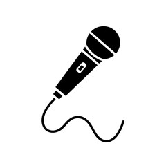 "Microphone Silhouette Vector for Music and Podcast Design"