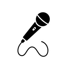 "Microphone Silhouette Vector for Music and Podcast Design"