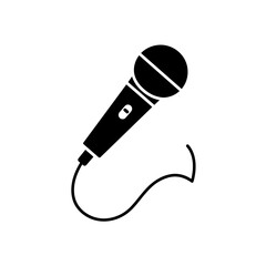 "Microphone Silhouette Vector for Music and Podcast Design"