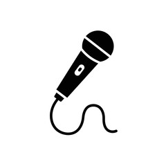 "Microphone Silhouette Vector for Music and Podcast Design"