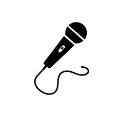 "Microphone Silhouette Vector for Music and Podcast Design"