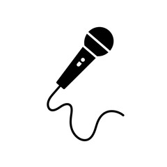 "Microphone Silhouette Vector for Music and Podcast Design"