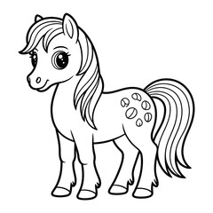 A pony illustration vector style coloring page