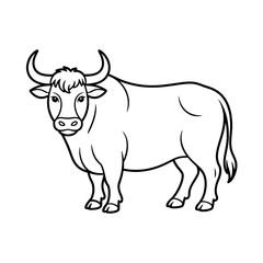 A ox illustration vector style coloring page