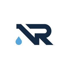 NR Water Drop Letter Logo