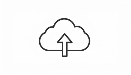Cloud Upload Icon, Data Storage and Transfer, Digital Technology, Internet Computing Symbol, Network Connectivity Concept