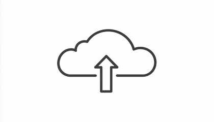 Cloud upload icon. Data transfer to online storage. Digital backup and synchronization symbol for technology and internet concepts.