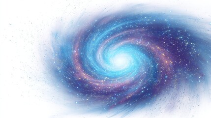 Spiral galaxy with vibrant colors and swirling patterns, detailed and luminous