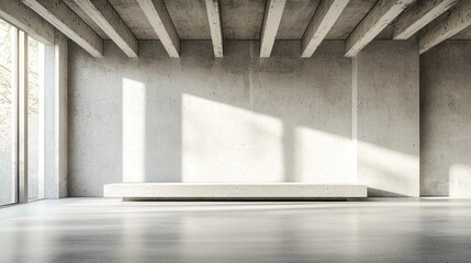 Modern concrete interior space
