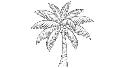 Iconic palm tree with coconuts, perfect for tropical themes and summer designs
