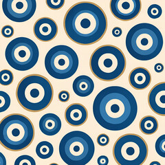 Artistic Circular Concentric Shape Evil Eye Mediterranean Amulet Pattern