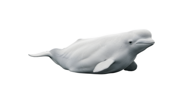 Beluga Whale Isolated on White Background.