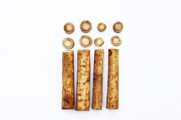 Fresh burdock roots or gobo roots