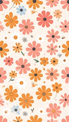 Floral pattern, pastel colors