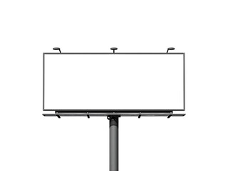 Blank Billboard Sign on Transparent Background
