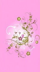 Pink floral swirl design