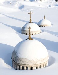 Snowy domes of churches