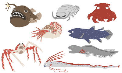 深海魚カラーイラストセット