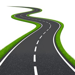 Winding road through landscape