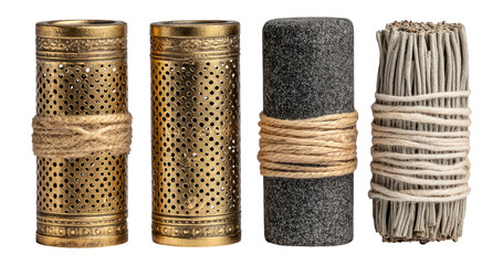 Collection of Four Unique Decorative Objects with Different Materials and Textures