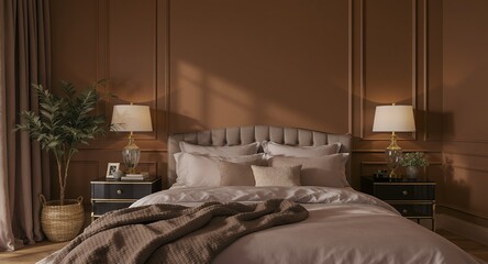 Stylish Bedroom Interior Design with Neutral Color Palette and Elegant Decor