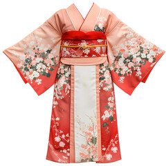 Naklejka premium kimono, Japanese national costume, women clothing isolated background